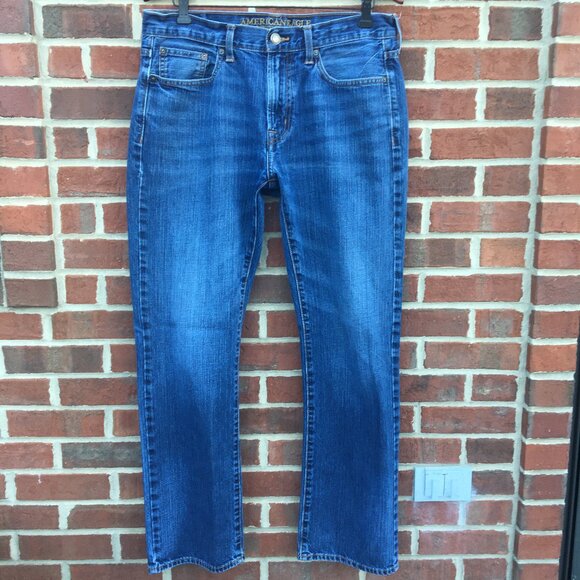 American Eagle Jeans Mens Size 33 Original Straight Lightly Distressed - Picture 1 of 15